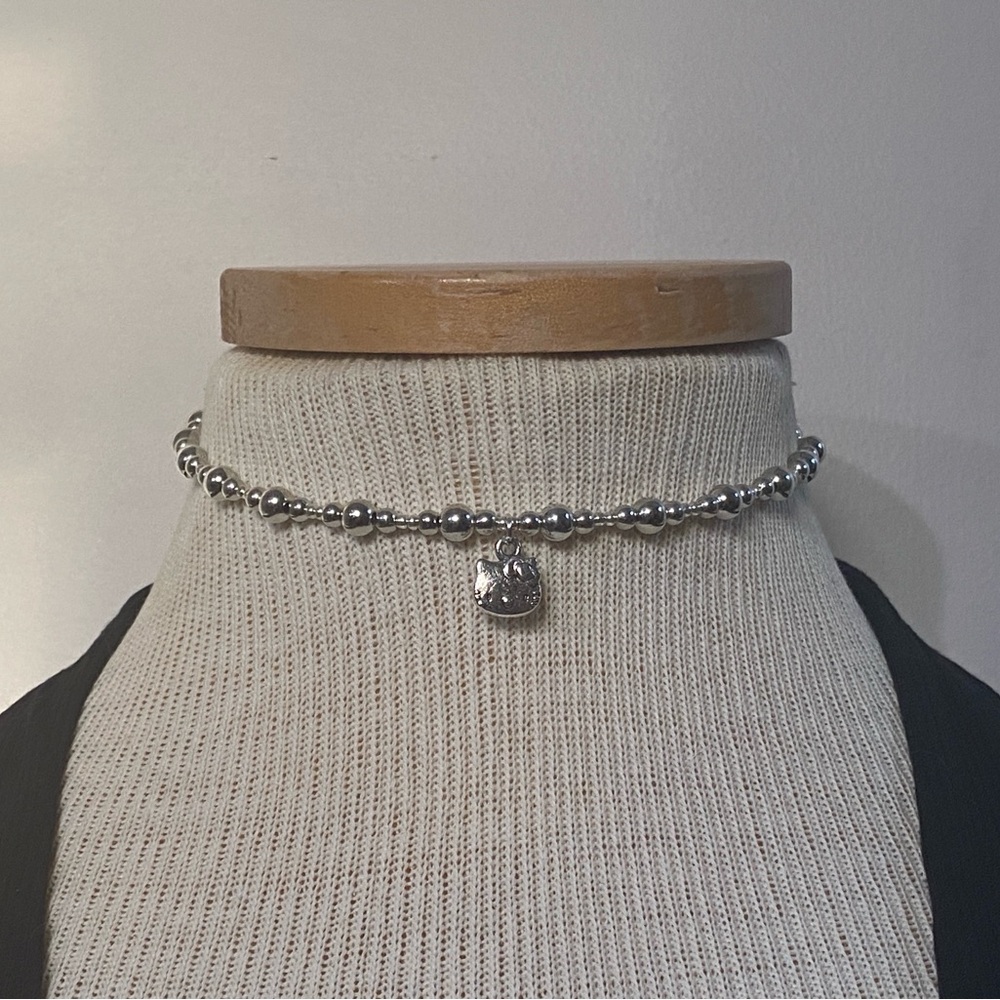 Hello Kitty Choker Necklace Silver Charm